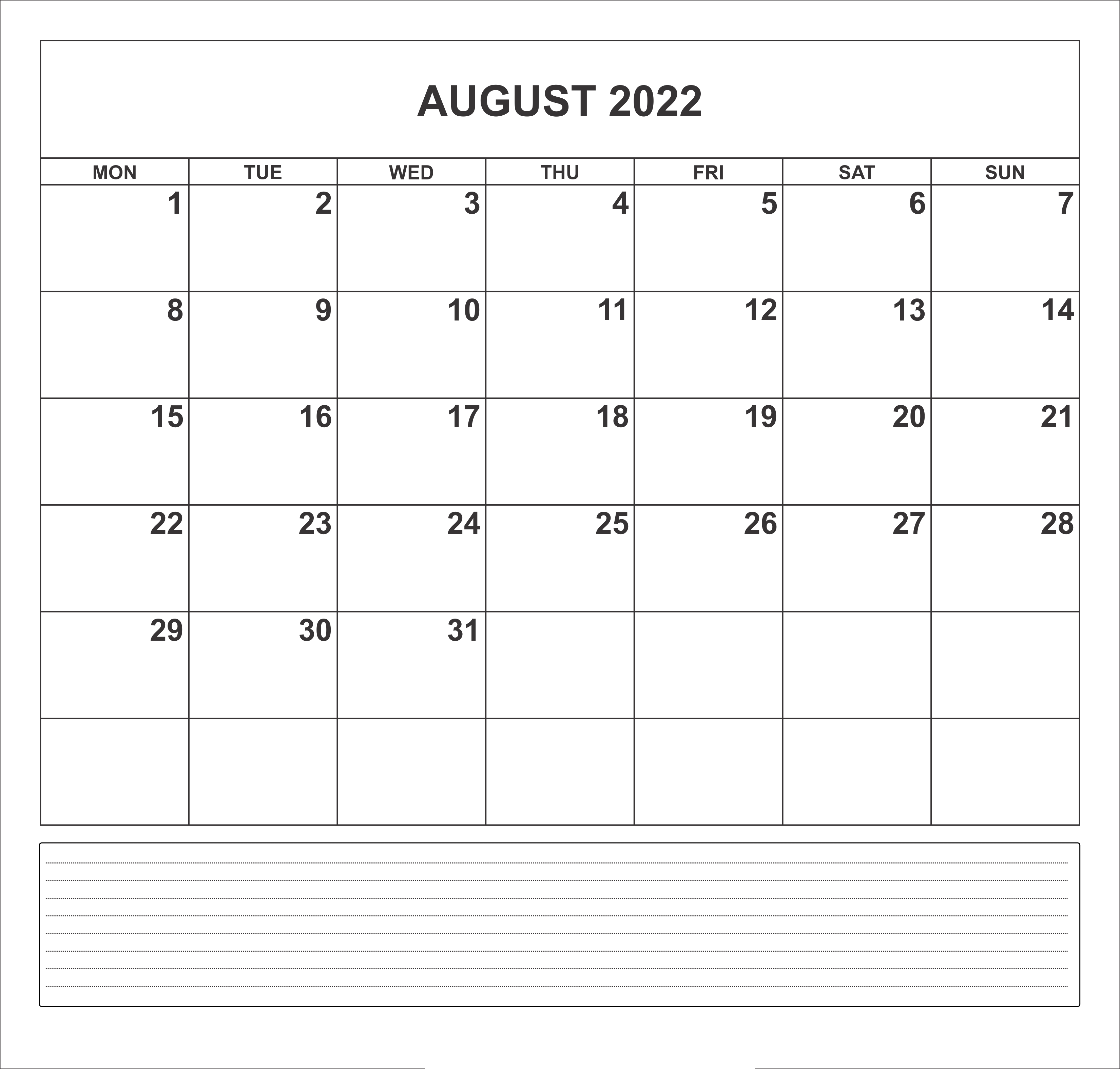 Weekly Monthly Calendar, Calendar Usa, Calendar Word, August Calendar