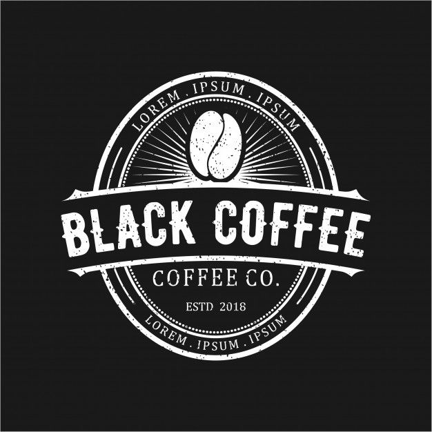 the black coffee logo on a dark background