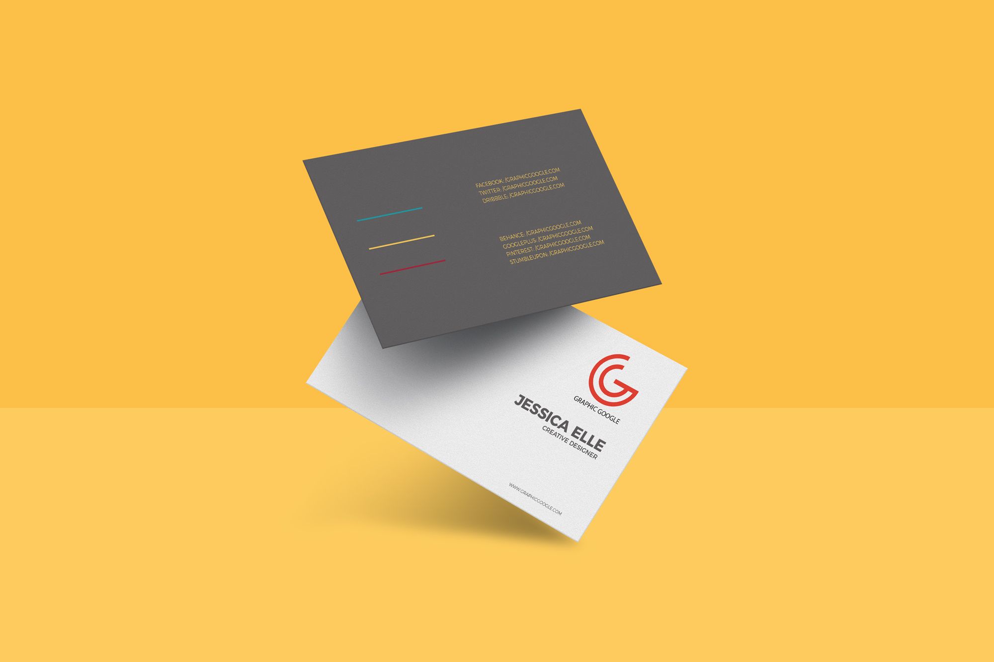 Free Floating Business Card Mockup PSD (6.57 MB) | Graphic Google | #