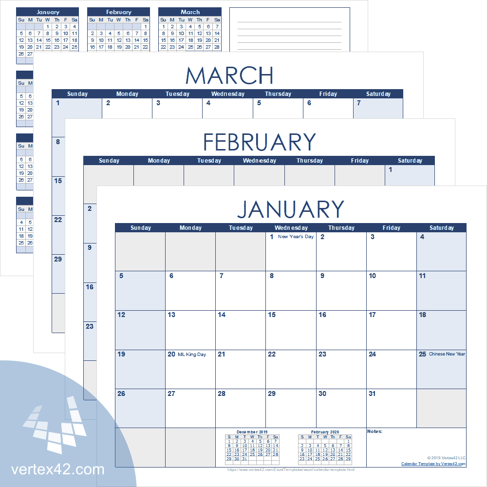 Download a free calendar template for Microsoft Excel. Easily create