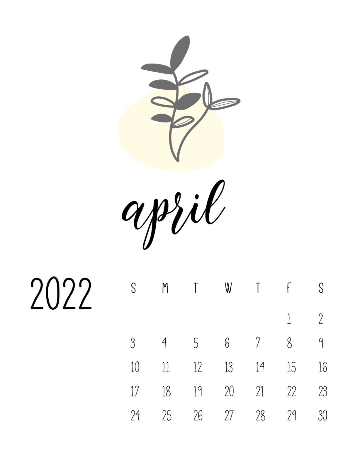 Free Printable Botanical Calendar 2022 - World of Printables Kids