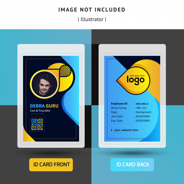 Colorful identification or id card template design for office Vector