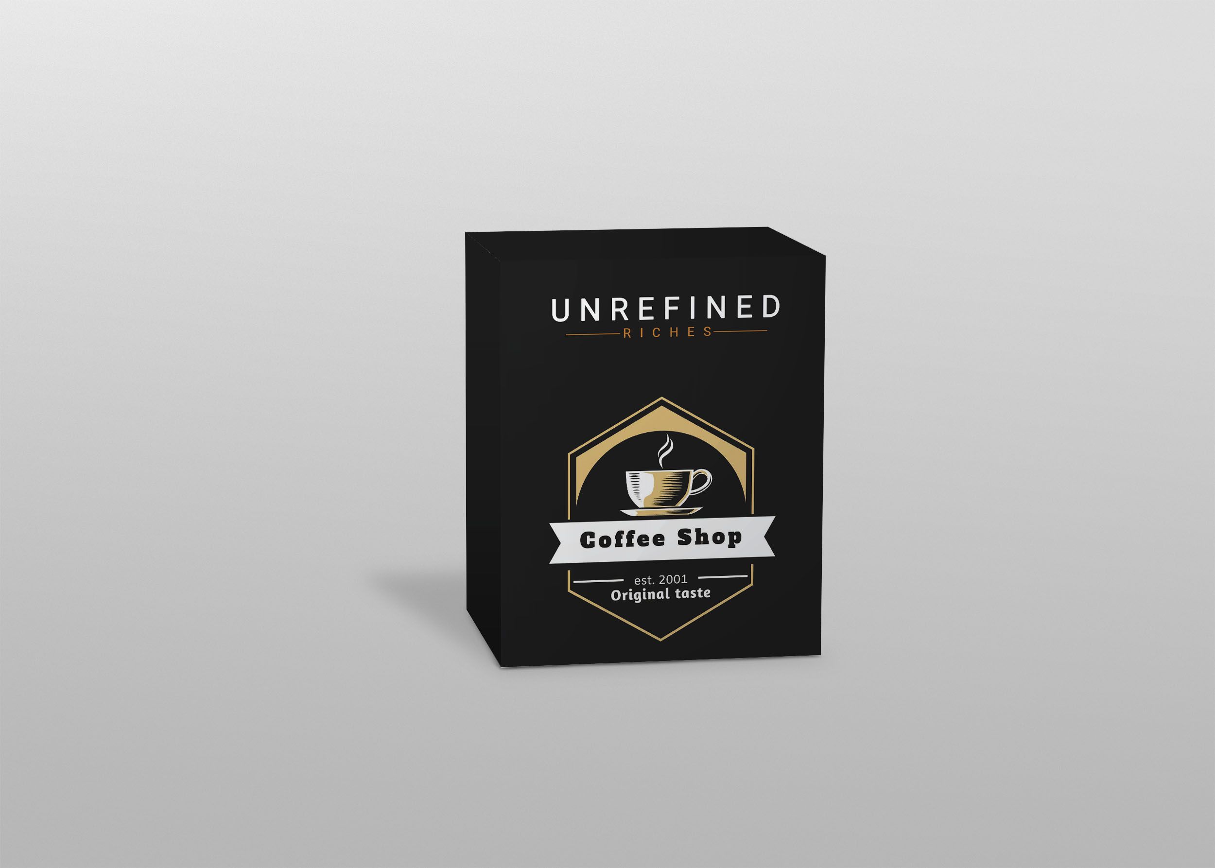 Free Premium Coffee Box Packaging Label Mockup | Logo design mockup